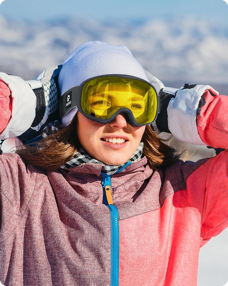 RIOROO Ski Goggles Snowboard Goggles for Men Women Adults Youth,Over Glasses OTG/100% UV Protection/Anti-fog/Wide Vision - Image 2